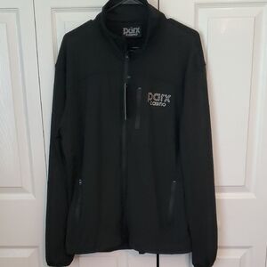 Lightweight Black Zipper Jacket Size Large NWT Parx Casino logo
